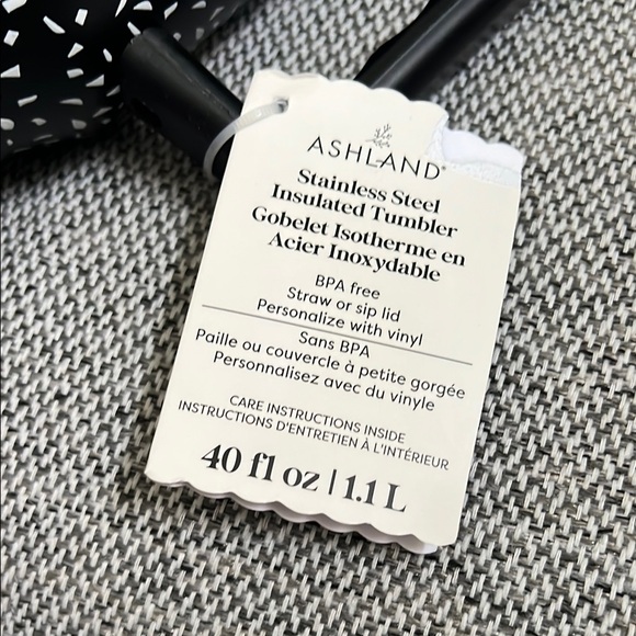 Black and White Composition Notebook Speckled Tumbler with Straw, new - Picture 9 of 9